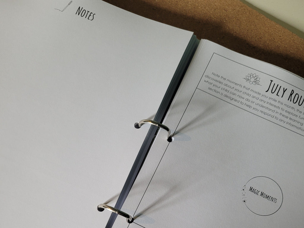 Open ring binder on a corksurface